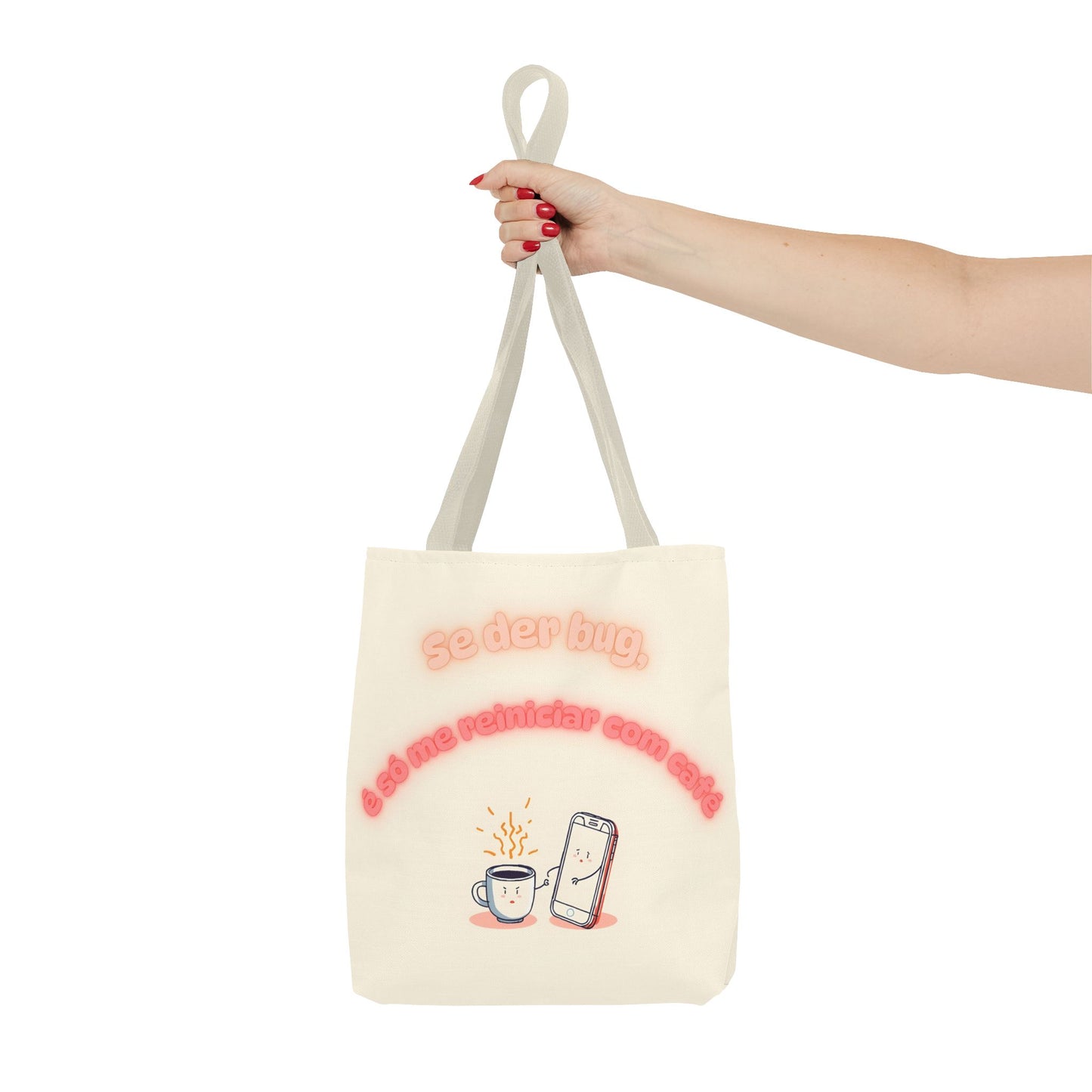 Tote Bag "Se der bug é só me reiniciar com café" – Tote Bag Divertida e Estilosa
