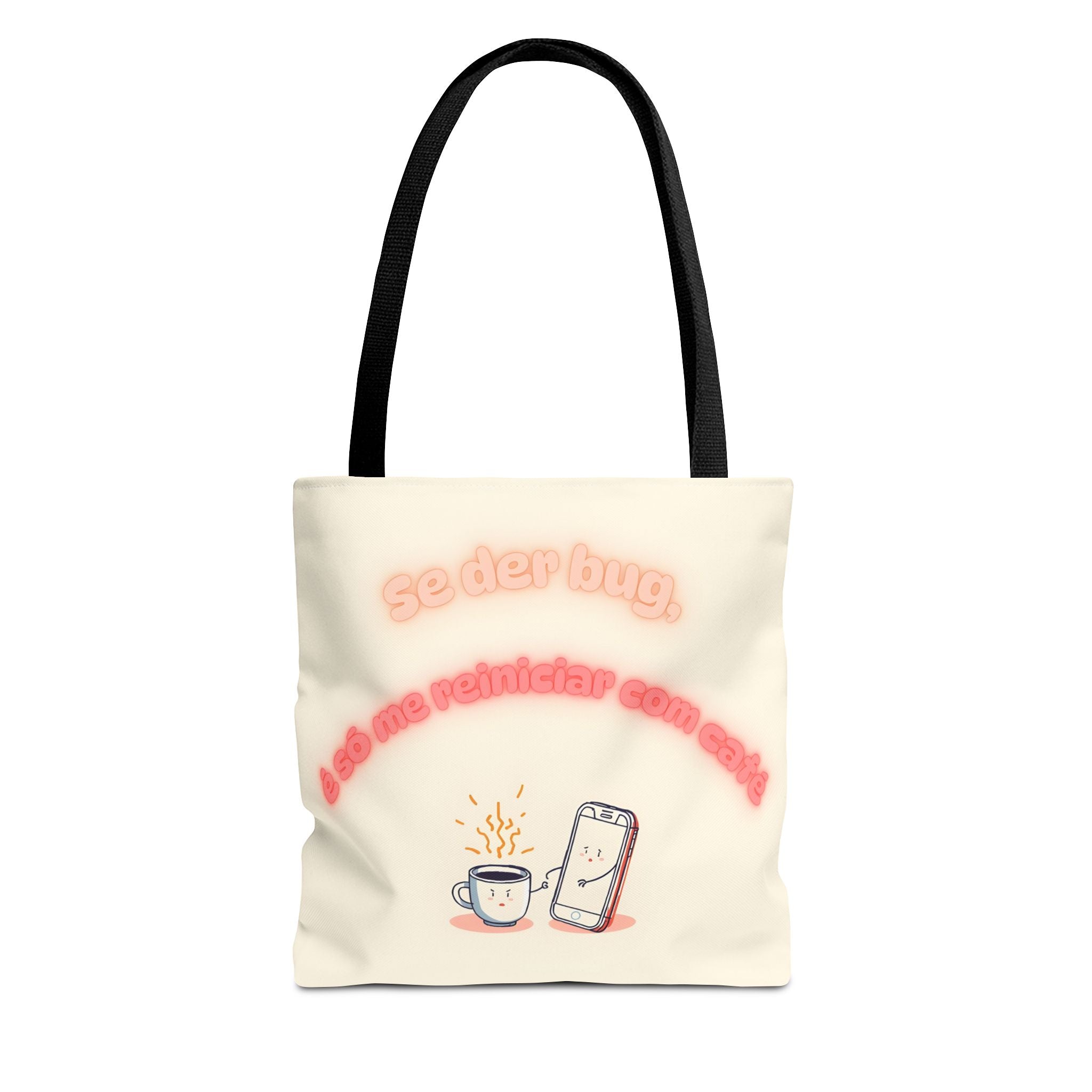 Tote Bag  "Se der bug é só me reiniciar com café" – Tote Bag Divertida e Estilosa