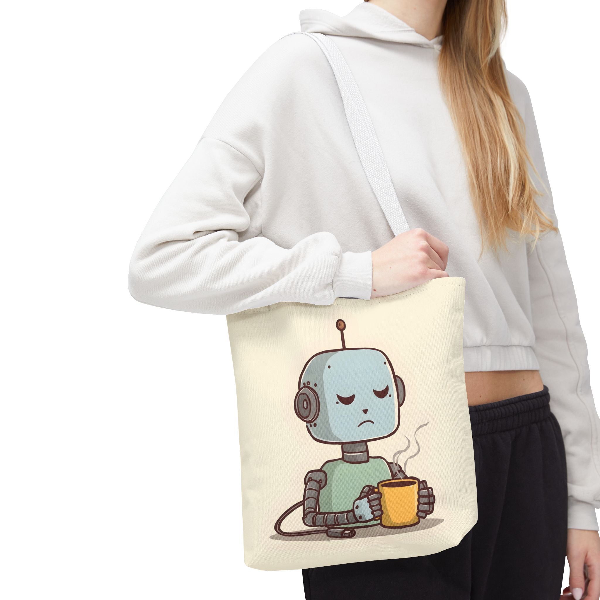 Even I Need a Coffee Break Tote Bag | Funny AI-Inspired Gift for Coffee Lovers