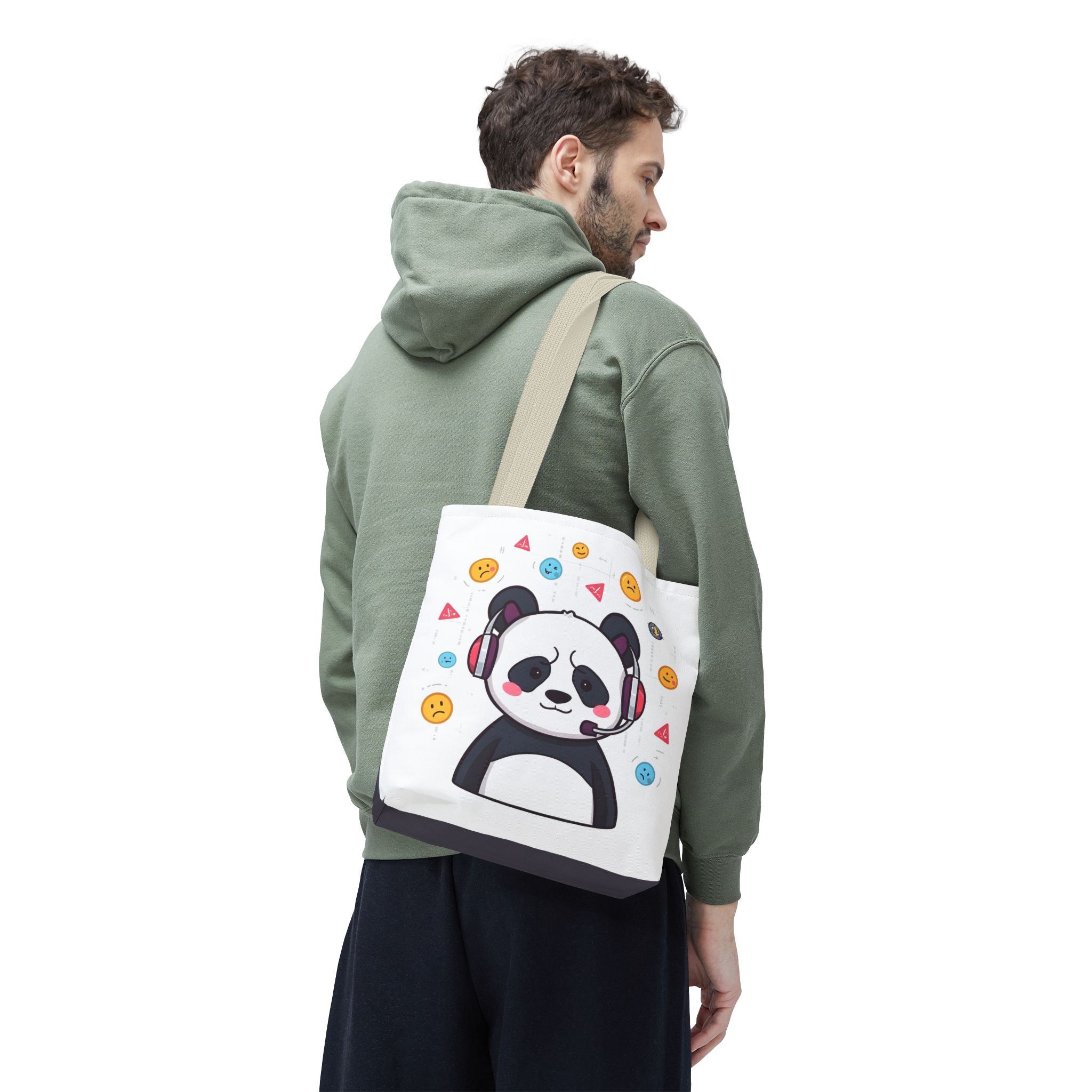 Panda Mood Tote Bag, Cute Animal Bag, Funny Tote for Emotions, Stylish Reusable Shopping Bag, Gift for Panda Lovers, Fun Vegan Tote