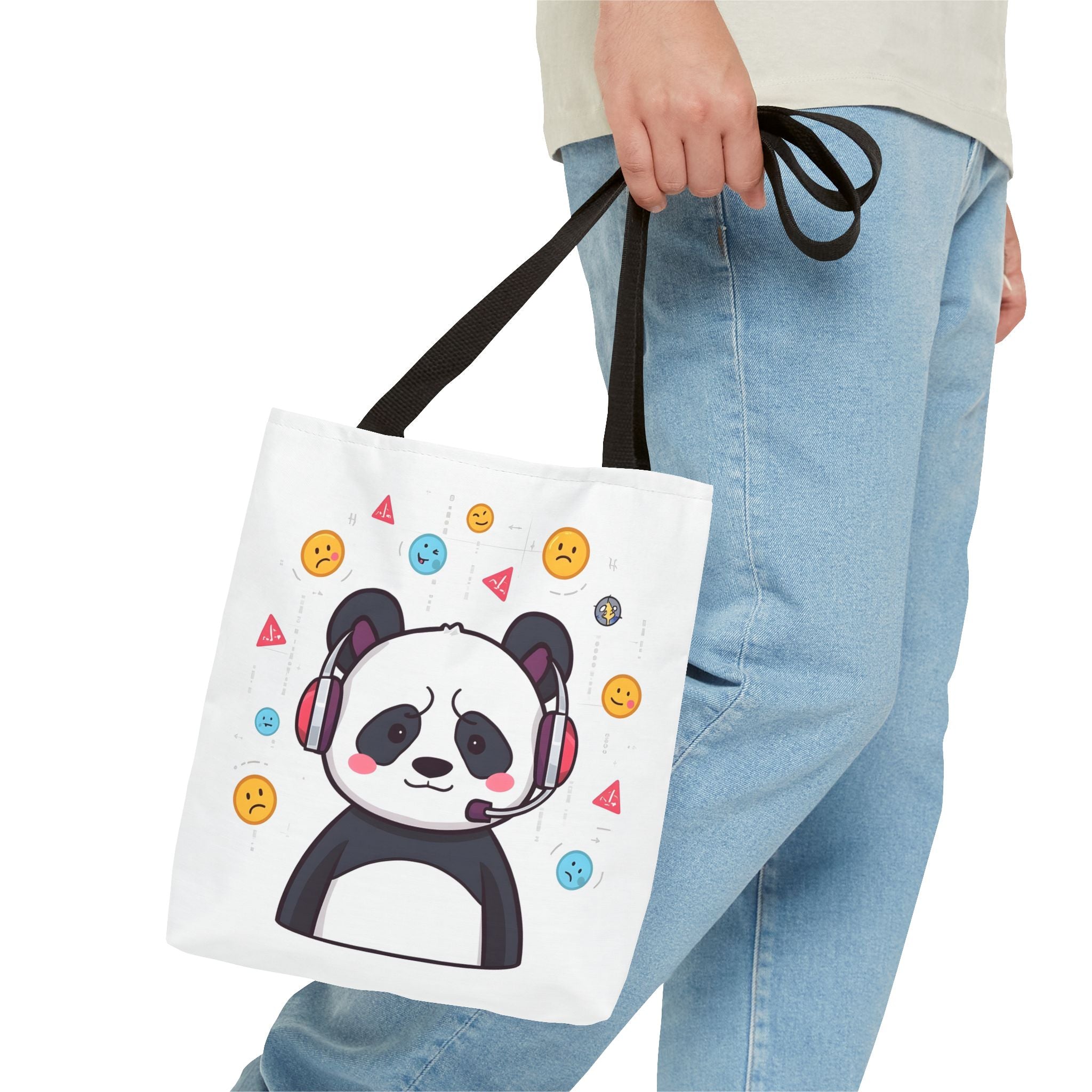 Panda Mood Tote Bag, Cute Animal Bag, Funny Tote for Emotions, Stylish Reusable Shopping Bag, Gift for Panda Lovers, Fun Vegan Tote
