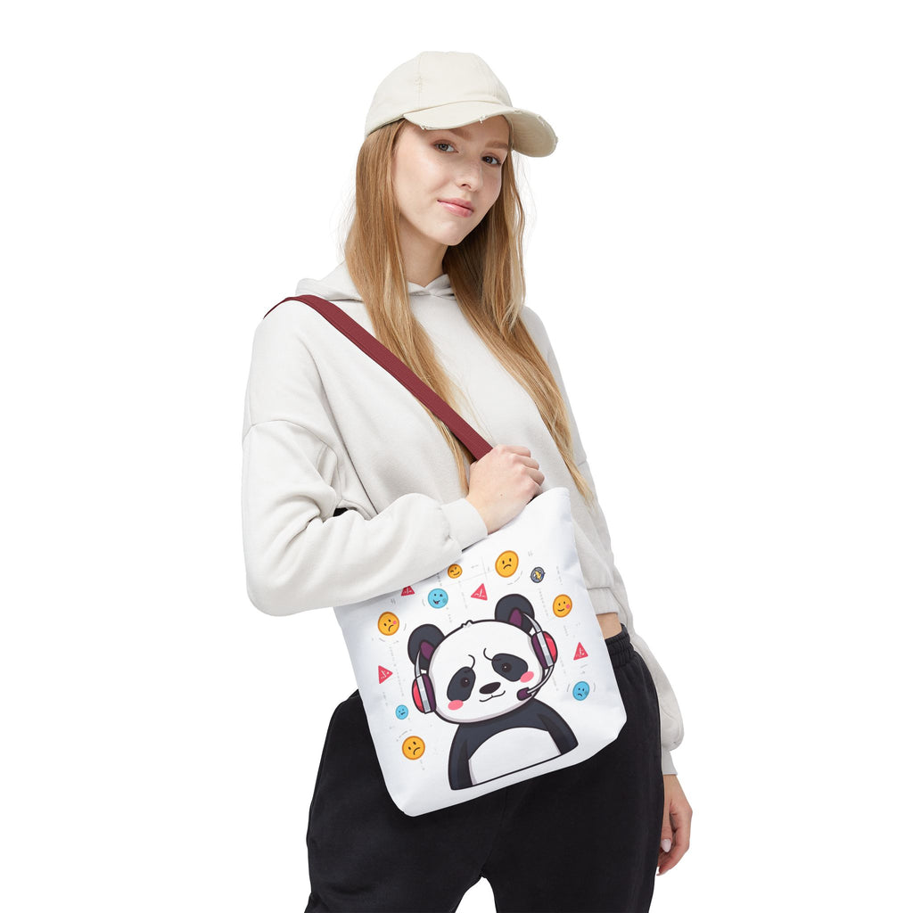 Panda Mood Tote Bag, Cute Animal Bag, Funny Tote for Emotions, Stylish Reusable Shopping Bag, Gift for Panda Lovers, Fun Vegan Tote